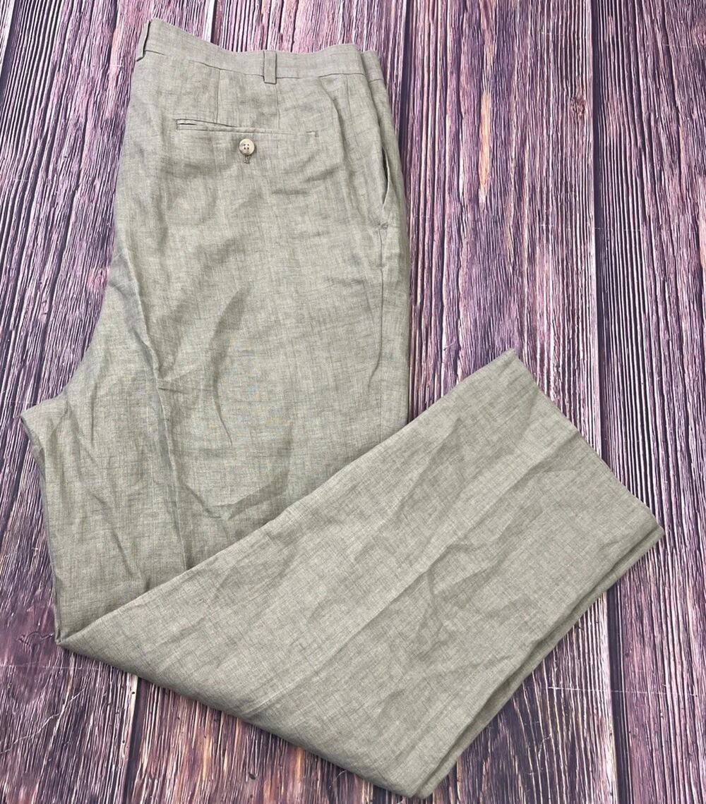 Haspel 100% Linen Chino Pants Mens Size 40x30 (Actual 39x29)